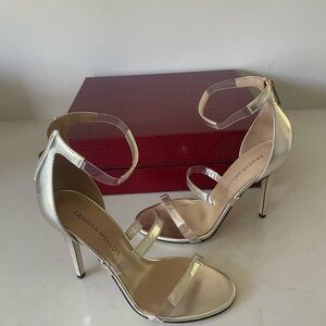 Tamara Mellon Frontline 105 Heels- Platino Metallic color- Size 38